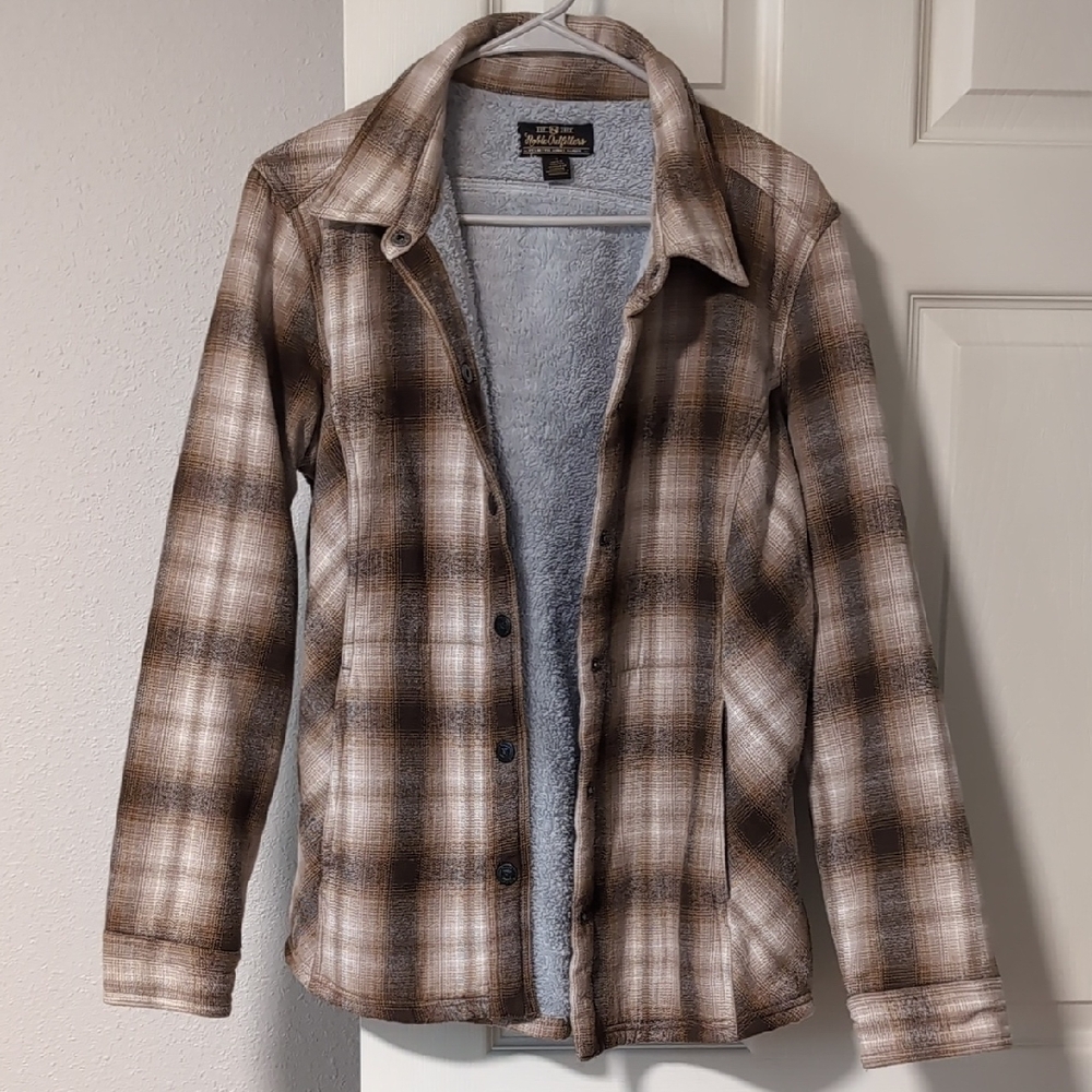 Plaid Tan and Brown Teddy Jacket
